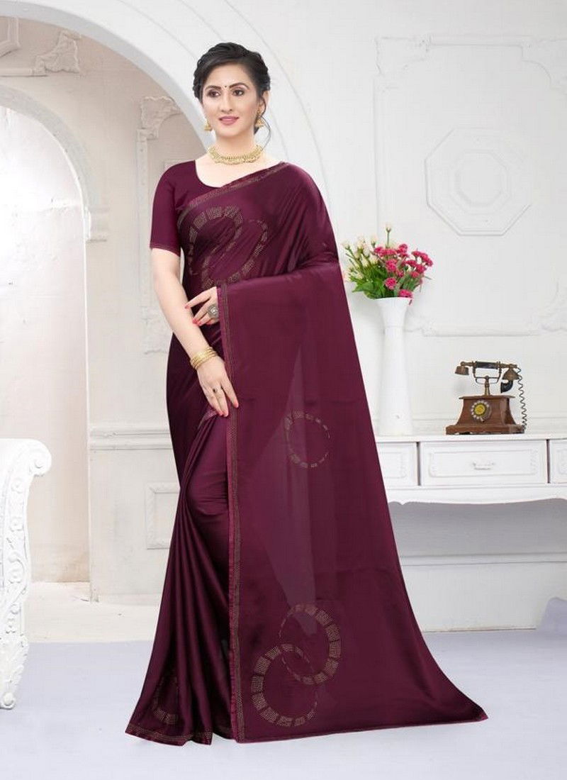NARI CHANDANI Latest Designer heavy Party And Wedding Wear Heavy Siroski Hot Fix Stone Work folder Piping Saree Collection